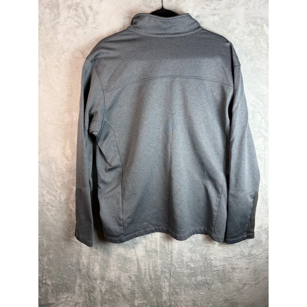 THE NORTH FACE Pullover Men XL Gray Orange Quarter Zip Fleece Chest Pocket